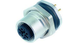 86 0536 1000 00404, M12 Panel Mount Socket, D-Coded, 4P ,PG9, Front, Solder, Binder