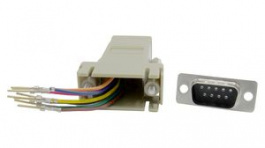 RND 205-00938, D-Sub Adapter, D-Sub 9-Pin Plug to RJ45 Socket, Ivory, RND Connect