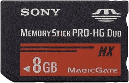 MSHX8B, Memory Stick PRO-HG Duo HX 8 GB, 50 MB/s, 15 MB/s, Sony