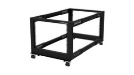 4POSTRACK8U, 4-Post Rack with Casters and Adjustable Depth, 8U, Steel, 544kg, Black, StarTech.com