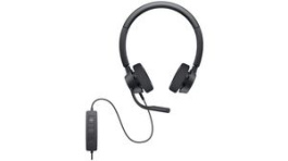 DELL-WH3022, Headset, Stereo, On-Ear, USB, Black, Dell