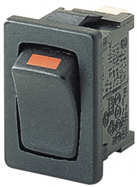 1801.1119, ROCKER; SPST; Положения:2; OFF-ON; 10A/250ВAC; черный; IP40; 100мОм, Marquardt