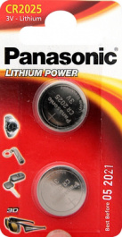 CR2025EP/2B [2 шт], Button cell battery Lithium 3 V 165 mAh PU=2 ST, Panasonic