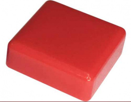 RND 210-00233, Cap red Square 12x12x4.0 mm, RND Components