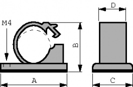 6J-S [100 шт], Cable holder 5 mm -15 ... +65 °C Black diam. 7...10 mm Polya, Kai Suh Suh (KSS)