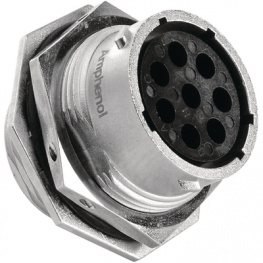 RT0718-8SNH, Jam nut receptacle 8P, Amphenol