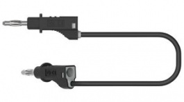 RND 350-00054, Test Lead 1m Black, Nickel-Plated Brass, RND Lab