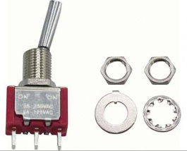 RND 210-00437, Miniature Toggle Switch, On-None-On, Soldering Lugs, RND Components