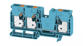 2494080000, Terminal Block, Push-In, 3 Poles, 76A, 16mm2, Blue, Weidmuller