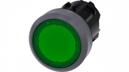 3SU1031-0AA40-0AA0, SIRIUS ACT Illuminated Push-Button front element Metal, matte, green, Siemens