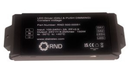 RND 500-00051, LED Driver, DALI Dimmable CV, 150W 6.25A 24V IP20, RND power