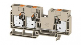 2494090000, Terminal Block, Push-In, 3 Poles, 76A, 16mm2, Dark Beige, Weidmuller