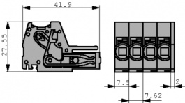 831-3106, Female header 6P7.62 mm, Wago