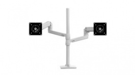 45-509-216, Desk Mount Dual LCD Monitor Arm, 40", 100x100/75x75, 20kg, White, Ergotron