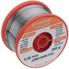 KRISTALL 505, 810610, Solder wire Sn60/Pb40 1000 g 1.00 mm, Stannol