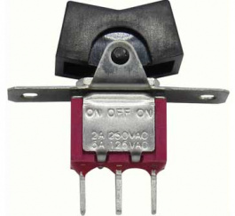 RND 210-00502, Miniature Rocker Switch, SPDT, On-Off-On, RND Components