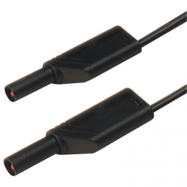 MLS WS 25/2.5 SCHWARZ / BLACK, Safety test lead diam. 4 mm Black 25 cm 2.5 mm2 CAT II, SKS Kontakttechnik