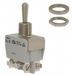 647H, Переключатель: тумблер; 1; DP3T; (ON)-OFF-(ON); 10A/250ВAC, APEM