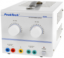 P6125, AC Source and DC Power Supply Outputs=2 75 W, PeakTech