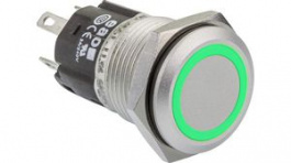 82-4551.1133, Illuminated Pushbutton Green 16mm 12V 3 A 1 Change-Over (CO), EAO