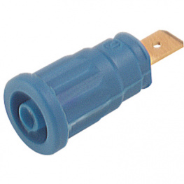 SEP 2620 F6,3 BLUE, Safety socket diam. 4 mm Blue CAT III, SKS Kontakttechnik