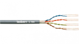 C704 [100 м], Кабель; U/UTP; 5e; однопров; OFC; 4x2x24AWG; ПВХ; серый; 300м, Tasker