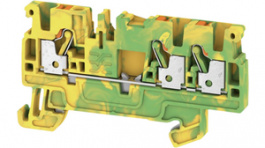 1521670000, A3C 2.5 PE terminal block, clamp, 3 poles, 24a, 2.5mm2, green / yellow, Weidmuller