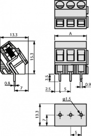 MB322-500M02, PCB Terminal Block 2P5 mm, DECA SWITCHLAB