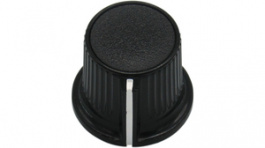 RND 210-00302, Plastic Round Knob, black, 6.0 mm H Shaft, RND Components