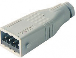 STAS 4 N GRAU/GREY, Cable connector, 4p+E, Hirschmann