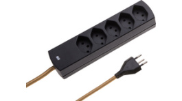 114993, Outlet strip, 5xJ (T13), black, Max Hauri