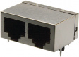 615016137621 Modular jack dual port horizontal 8 Shielded Tab Down