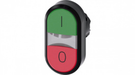 3SU1001-3AB42-0AK0, SIRIUS ACT Twin Push-Button front element Plastic, red/green, Siemens
