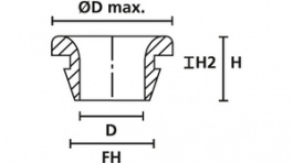 OP1503 PE NA 2000, Cable Grommet Natural diam. 5.4 mm, HellermannTyton