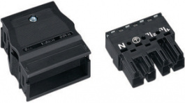 770-114, Distribution connector 4p, 0.5...4 mm2 black, Wago