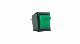 RND 210-00711, Rocker Switch, 2NO, ON-OFF, Black / Green, RND Components