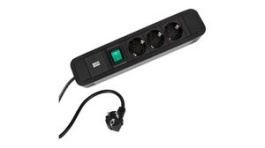 350.006, Outlet Strip PRIMO2 3x DE Type F (CEE 7/3) Socket - CEE 7/7 Plug Black 2m, Bachmann