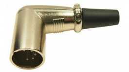 FC60965N, Вилка; XLR; "папа"; PIN: 5; угловой 90°; на провод; пайка; металл, Cliff