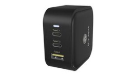 IB-PS103-PD, USB Wall Charger, 65W, Type C (CEE 7/16)/Type A (NEMA 1-15)/Type G (BS1363) - USB A Socket/USB C Socket, ICY BOX