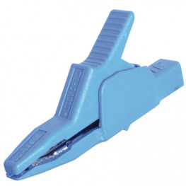 AK 2 B 2540 I BLAU / BLUE, Crocodile clip diam. 4 mm blue, SKS Kontakttechnik