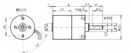 L149-12-90, DC motor, 27 mm, with gearbox 90:1 12 VDC, Micro Motors