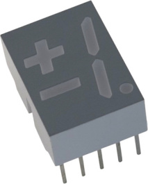 HDSP-5507, 7-segment LED-display red 14.2 mm THT, Broadcom (Avago)