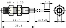 59070-030, Геркон; Pкоммут: 5Вт; O8x38,1мм; Подключение: провод 0,3м; 0,25А, Littelfuse