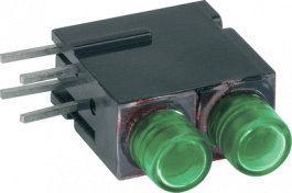 1801.8835, LED; в корпусе; зеленый; 3,9мм; Кол-во диод: 2; 20мА; 40°; 10?20мкд, Mentor