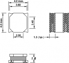 1616FPS-3R3M-01, Inductor, SMD 3.3 uH 2.2 A ±20%, FASTRON