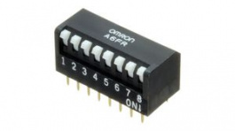 A6FR-9101, Piano DIP Switch Short Lever 9 Positions 2.54mm PCB Pins, Omron