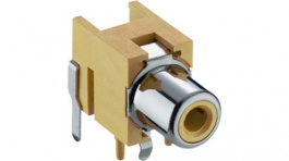 1553 02 gelb, RCA panel-mount socket yellow, Lumberg Connect