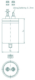 E62.L95-103G10, MKP-Kond. 10,0uF/2000DC/1200AC 65x95 G1, ELECTRONICON