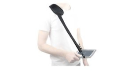 01025, Ergonomic Shoulder Strap with 2 Attachments, Black, Mobilis