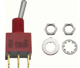 RND 210-00451, Miniature Toggle Switch, On-None-On, PC Thru-hole, RND Components